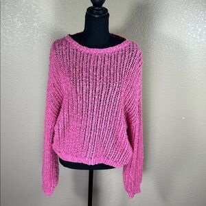 Blu Pepper Vibrant Pink Crew Neck Sweater
